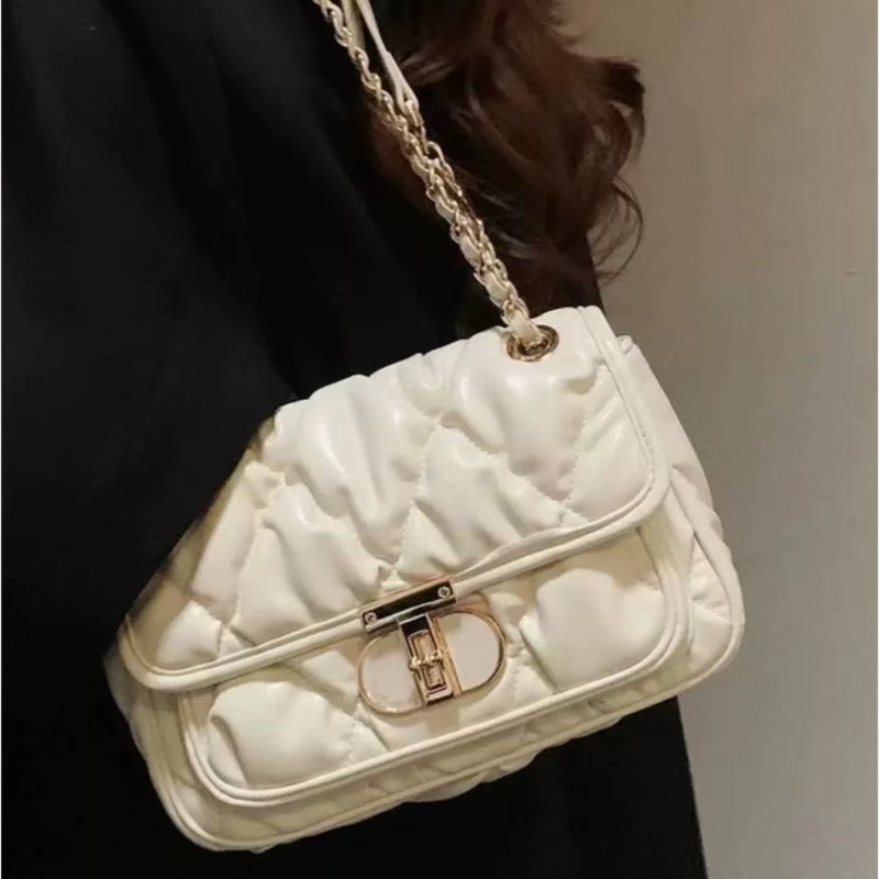 Luxury Bags Quiet - エレガントなプリーツチェーンハンドバッグ レディースファッション ライトラグジュアリー スクエアショルダーバッグ レディース 優しい静かなスレ