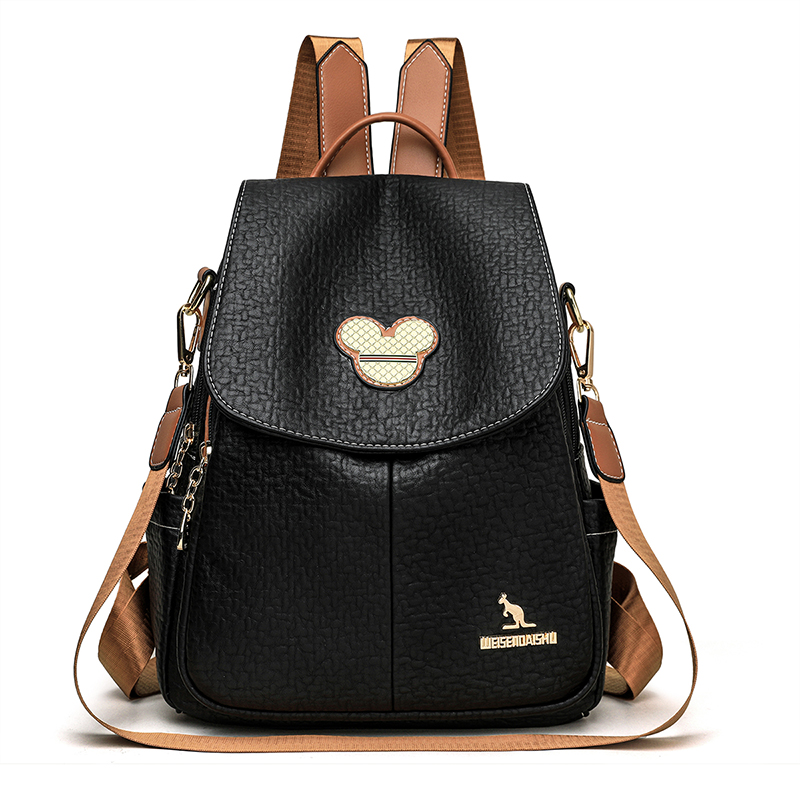 Luxury Bags Girls - 2024 高級旅行バックパックファッションスクールバッグ複数のポケットレザーブランドの女性のクラシックバックパック女の子 Mochilas Feminina