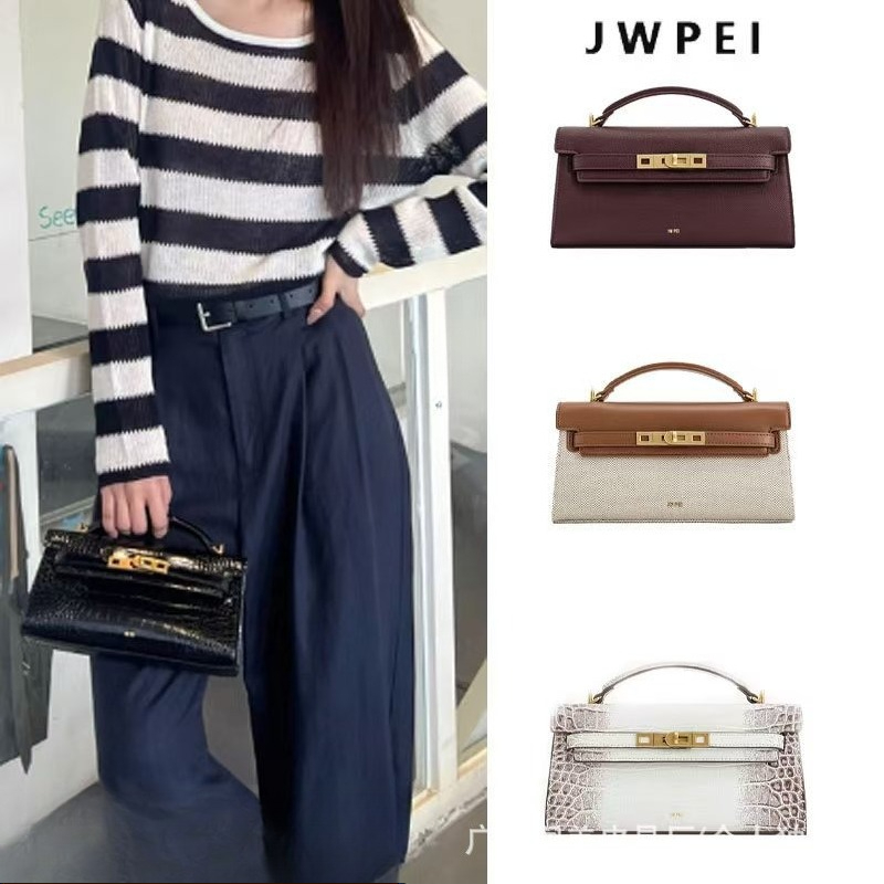 Luxury Bags Quiet - JW PEI Noor レディース クロコ型押しレザー トップハンドルバッグ