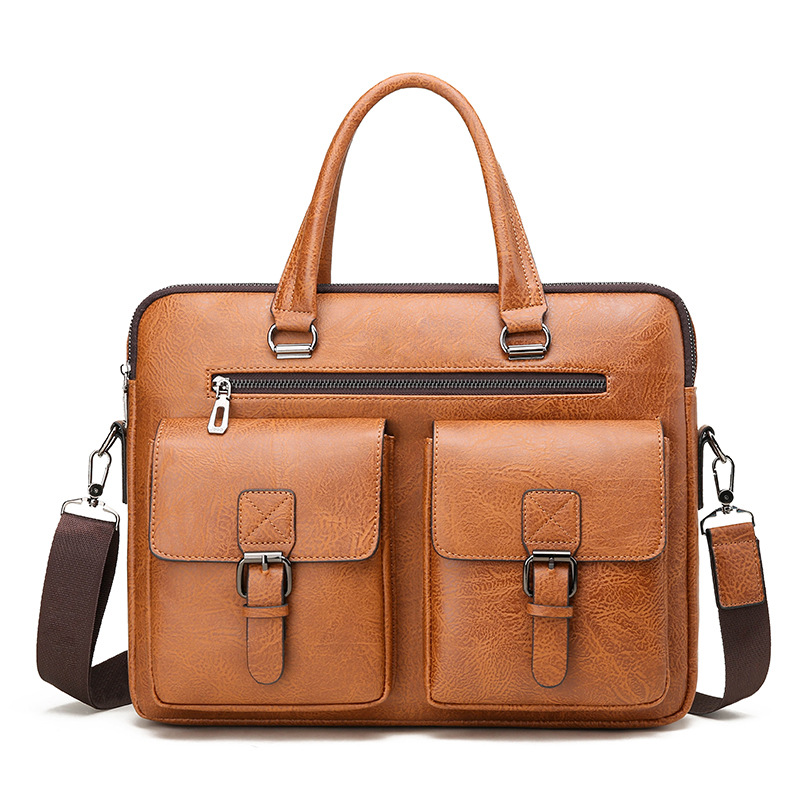 Luxury Bags Supplier - 男性用PUレザービジネスブリーフケース,ショルダーバッグ,ラップトップ用オフィスランチバッグ,A4ファイル,高級ブランド