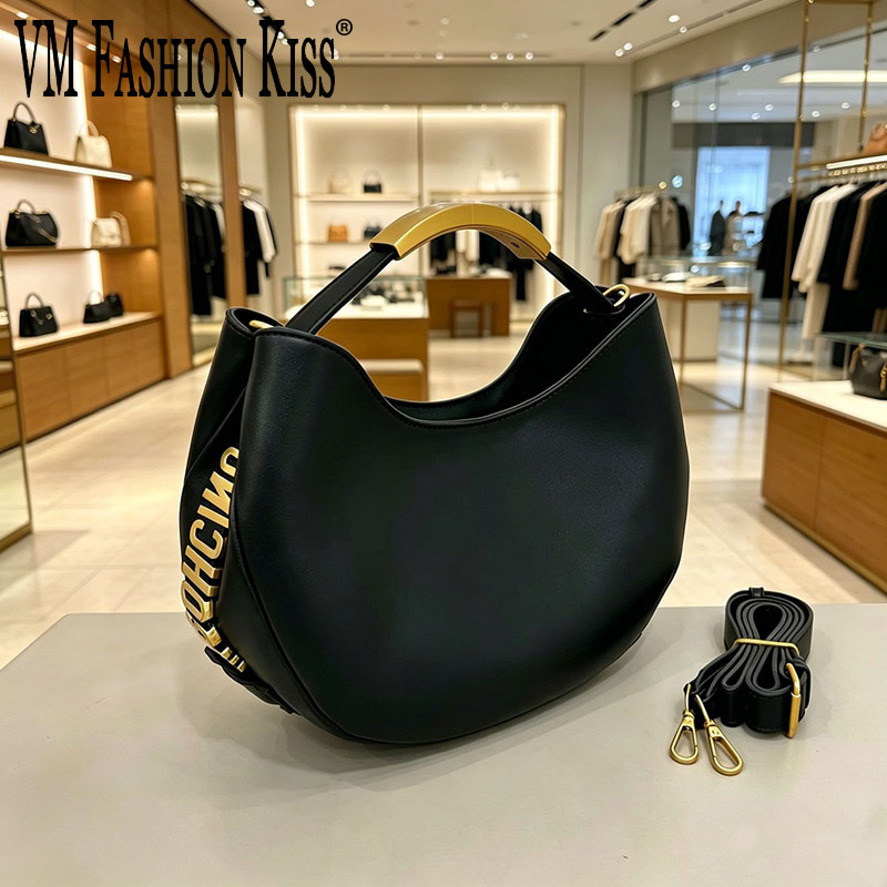 Luxury Bags To Sell - デミサークル女性用ゴールデンレタートート巾着バケットバッグ高級開閉式大容量トレンド人気販売中財布