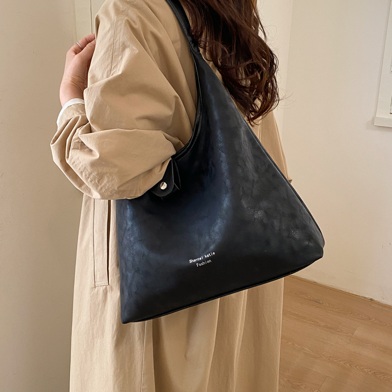 Luxury Bags Quiet - 女性用フェイクレザーホーボーバッグ静かな高級感ミニマリストの美的センスカジュアルデイリーオフィスショッピングショルダーバッグ2026新しいハンドバッグ