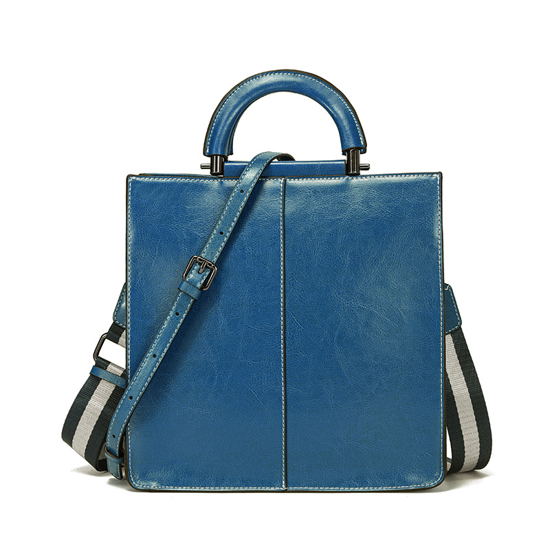 Luxury Bags Quiet - 本革トートバッグ レディース ワックスレザー ワークバッグ トップハンドル付き 取り外し可能なストラップ