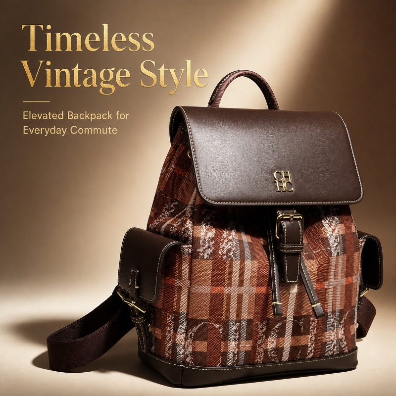 Luxurious Bag - CHHC ファッションカラーブロックバックパックデート多用途プレッピースタイルバッグ学生学校ライト高級女性アウトドア