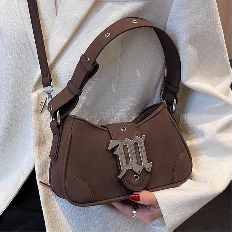 Luxury Bags Girls - 2026年女性向け新作ヴィンテージスエードショルダーバッグ、レディースニッチデザイン高級デザイナーバッグ、女の子向けファッション通勤ハンドバッグ