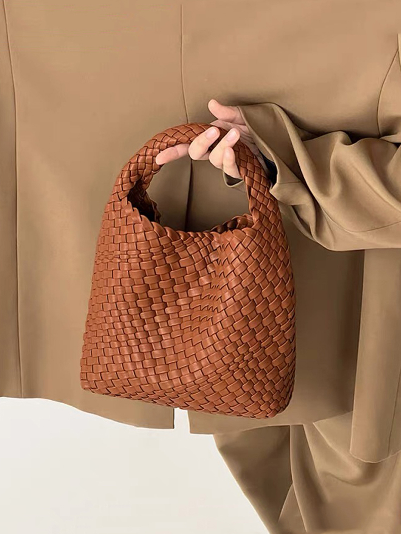 Luxury Bags Sales - デザイナーバッグ高級 2024 女性バッグ真新しい製品 PU 小型手織りバケットバッグ高品質の女性のハンドバッグ