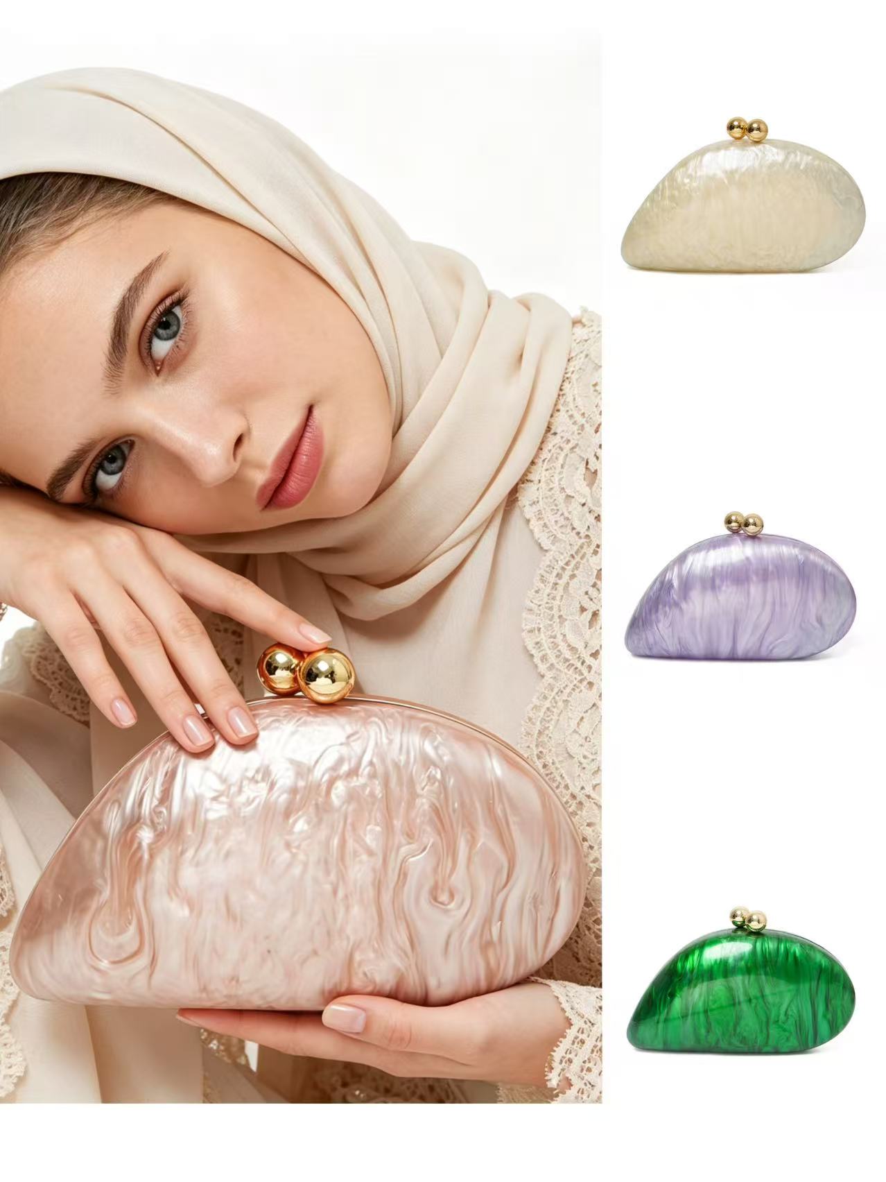 Luxury Bags For Summer - 2026年春夏新作 人気沸騰中 不規則アクリルシェルイブニングバッグ、高級多機能ショルダー＆クロスボディバッグ（D向け）