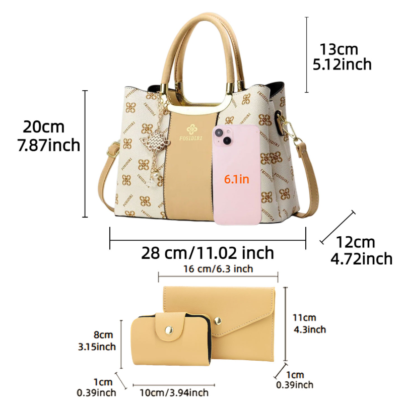 ライトラグジュアリー高級プリントハンドバッグ（女性用）、3ピ - Luxurious Bag のレビューと価格