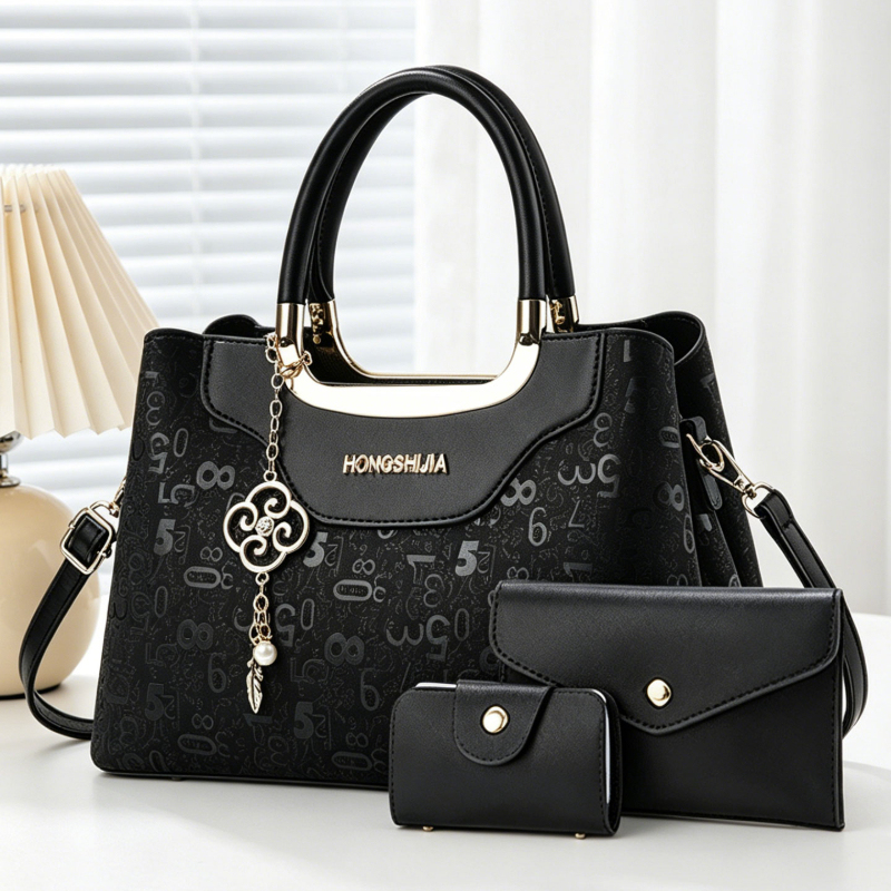 3ピースファッションレディースハンドバッグセット、女性用ライ - Luxurious Bag のレビューと価格