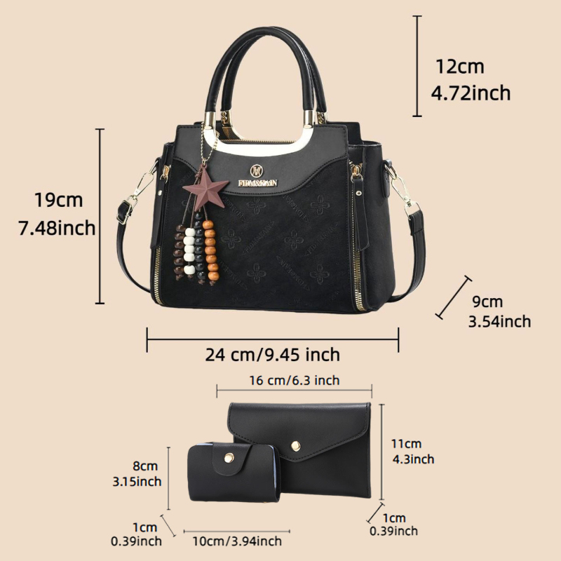 スタイリッシュな女性用ハンドバッグ、無地、高級感、大容量、カ - Luxurious Bag のレビューと価格