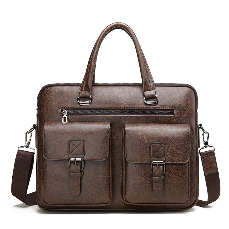 男性用PUレザービジネスブリーフケース,ショルダーバッグ,ラ - Luxury Bags Supplier のレビューと価格