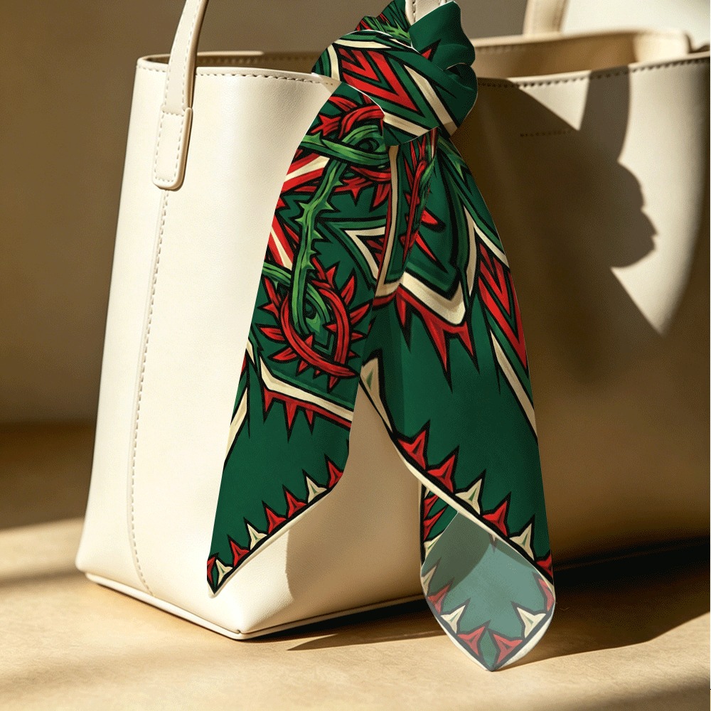 赤と緑の棘のある蔓模様と十字型の対称性を持つ女性用高級スクエ - Luxury Bags For Summer のレビューと価格