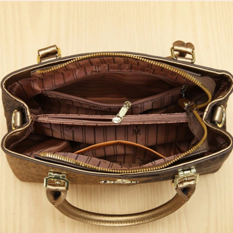 3点セットの女性用バッグ、高級プレミアムレザーのプリント入り - Luxurious Bag のレビューと価格