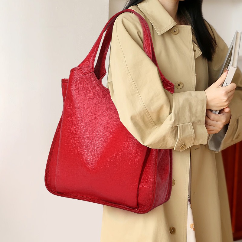 本革ショルダートートバッグ レディース フルグレインレザー  - Luxury Bags Quiet のレビューと価格