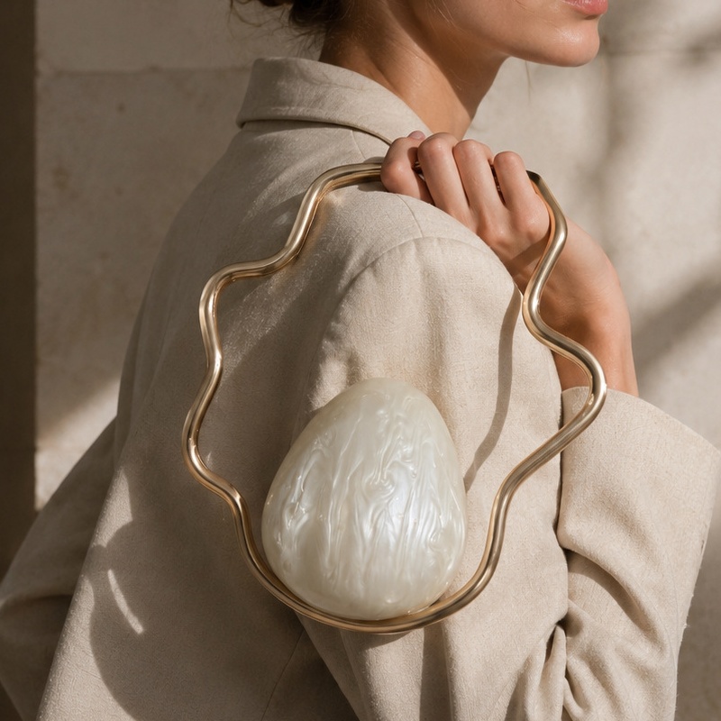 女性用ミニアクリルエッグバッグ、キュートなパール付きイブニン - Luxury Bags Supplier のレビューと価格