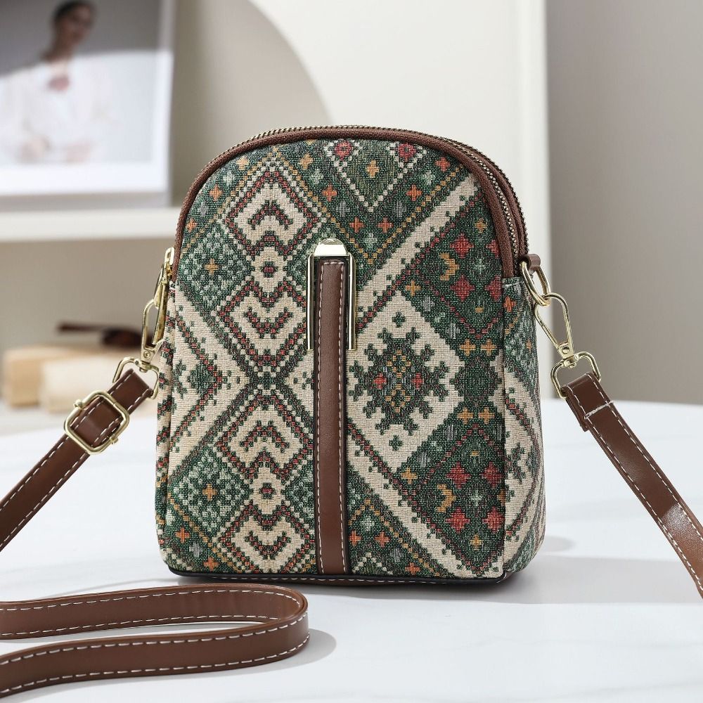 ファッションボヘミアンスタイルプリント電話バッグPUレザーエ - Luxury Bags For Summer のレビューと価格