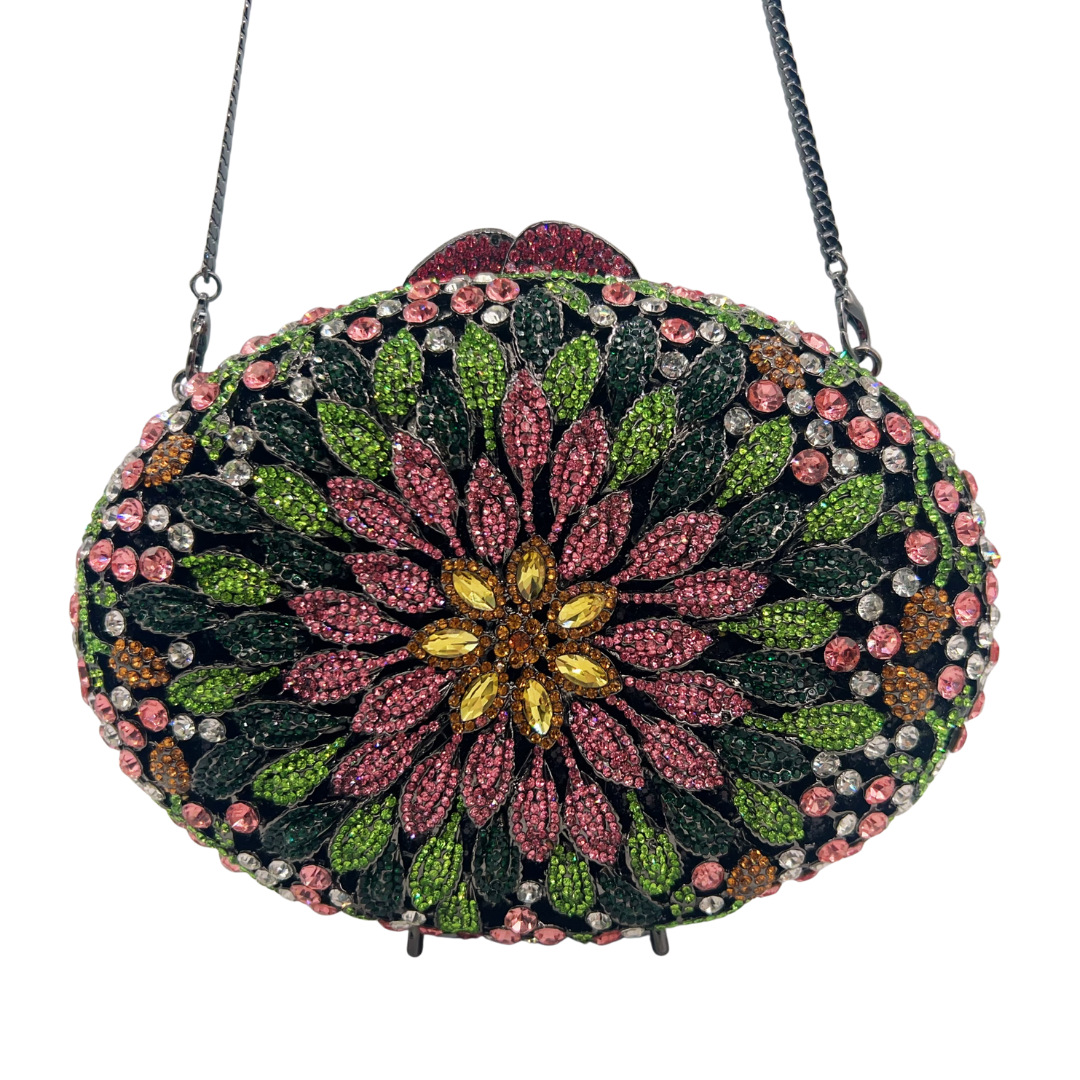 クリスタルバッグ ダイヤモンド フルブラックカラー フラワー - Luxury Bags Girls のレビューと価格